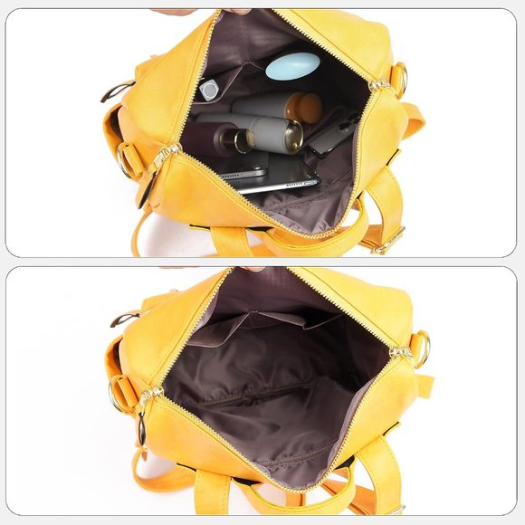 Women\'s Yellow Multipurpose Design Convertible Shoulder Bag